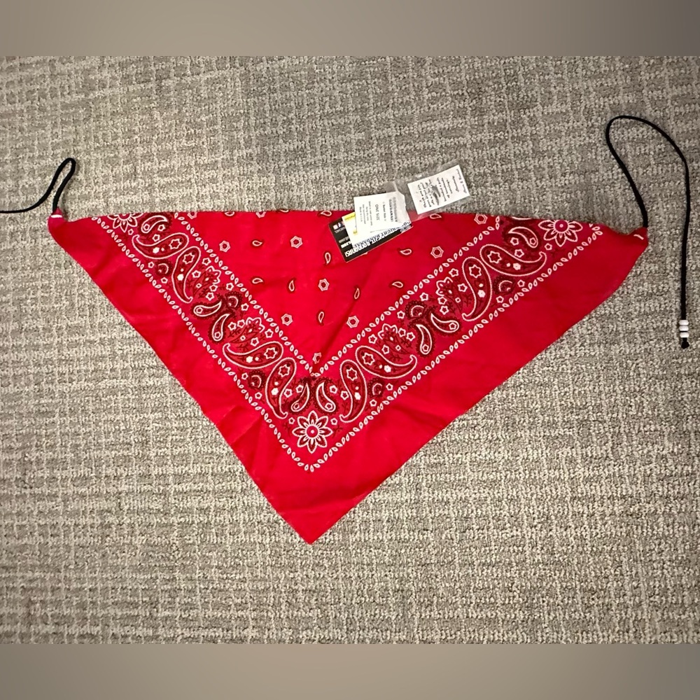 NWT Red Bandana shirt w/ black string tie fits XS-M as cropped shirt